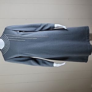 Vintage 1960s Samuel Grossman Wool Knit Long Sleeve Pearl Beaded Dress G…